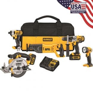 DeWalt 5 Power Tool Combo Kit 80% OFF