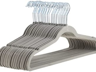 Amazon Basics Slim, Velvet, Non-Slip Suit Clothes Hangers, Gray/Silver - Pack of 30