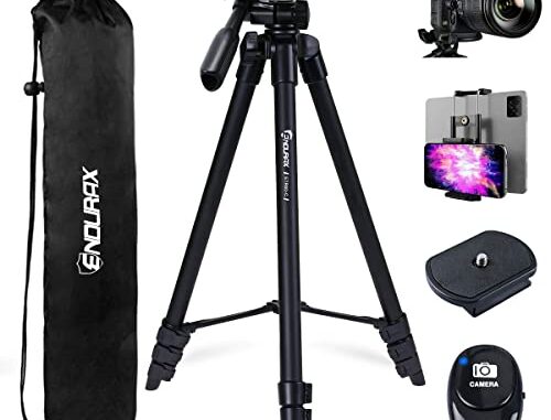 Endurax 60'' Camera Tripod Camera Stand for Canon Rebel Eos Nikon DSLR, Travel Tripods for Phone Tablet with Remote Black Endurax 60'' Camera Tripod Camera Stand for Canon Rebel Eos Nikon DSLR, Travel Tripods for Phone Tablet with Remote Black