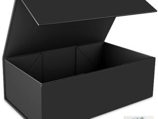 RYDDOY Black Gift Box, 9.5x6x3'' Gift boxes for Presents with Lids Magnetic Closure Rectangle Collapsible for Groomsman Proposal Box, Wedding, Christmas, Halloween, Birthday Gift Packging