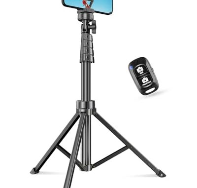 SENSYNE 62" Phone Tripod & Selfie Stick, Extendable Cell Phone Tripod Stand with Wireless Remote and Phone Holder, Compatible with iPhone Android Phone, Camera SENSYNE 62" Phone Tripod & Selfie Stick, Extendable Cell Phone Tripod Stand with Wireless Remote and Phone Holder, Compatible with iPhone Android Phone, Camera