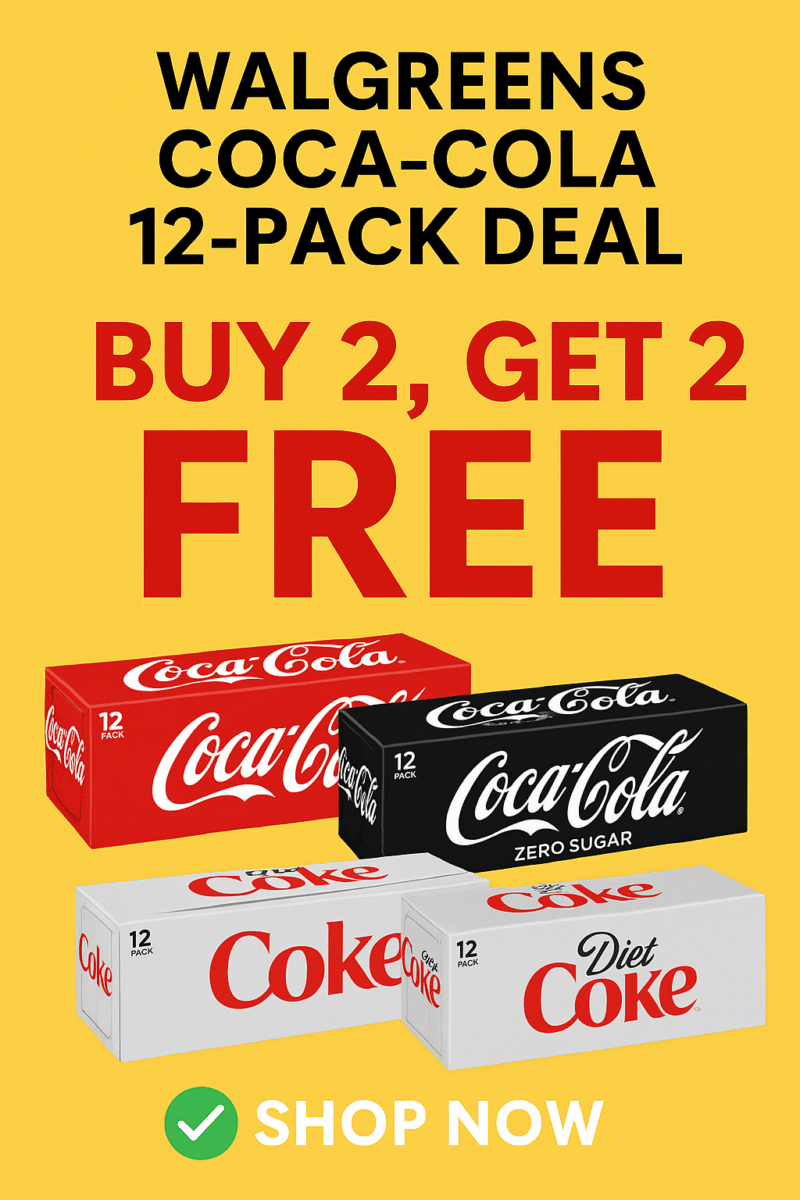 walgreens coca cola 12 pack deal buy 2 get 2 free this week