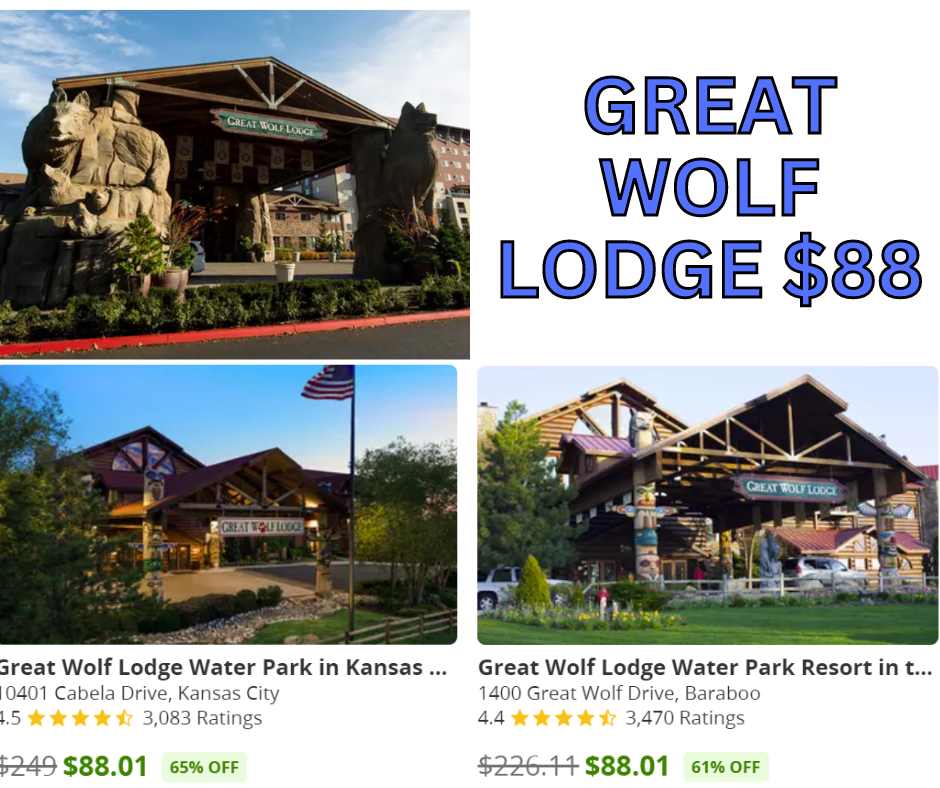 Great Wolf Lodge Deal Only $88 TODAY ONLY!