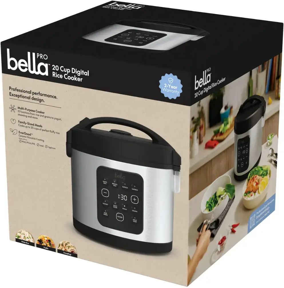 Bella PRO 20-Cup Digital Rice Cooker $30 at Best Buy