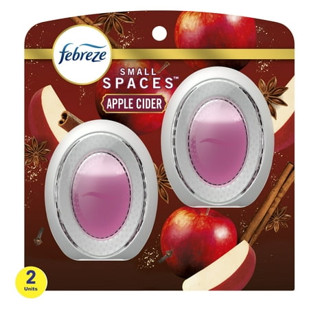 Febreze Small Spaces Holiday Air Freshener Apple Cider Scent, .25 fl oz Each, Pack of 2