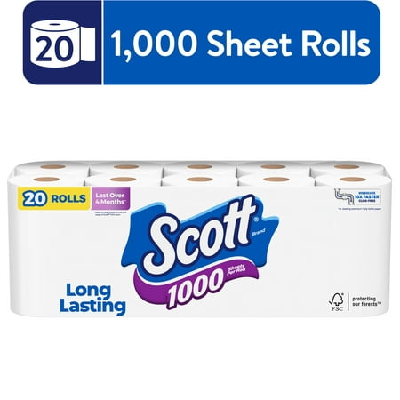 Scott 1000 Toilet Paper, 4 Regular Rolls - WALMART