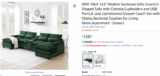 HUGE PRICE ERROR: WIIS’ IDEA 123″ U-Shaped Sectional Sofa with Cupholders & USB